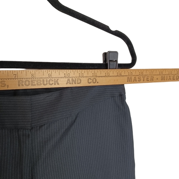 NINE WEST SUIT Black White Thin Pinstripe Print Button Blazer Trouser Set 4P - Picture 14 of 15